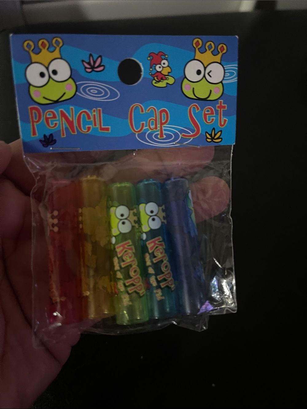 Vintage Sanrio Keroppi M Pencil Cap Set - Picture 2 of 3